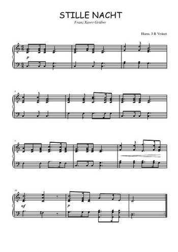 Téléchargez l'arrangement pour piano de la partition de Stille Nacht en PDF